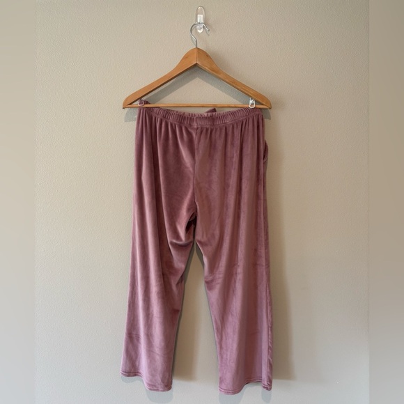 BORN Women’s Velour Lounge Pants Wide Leg Drawstring Purple Cozy! Size Large - Picture 2 of 9